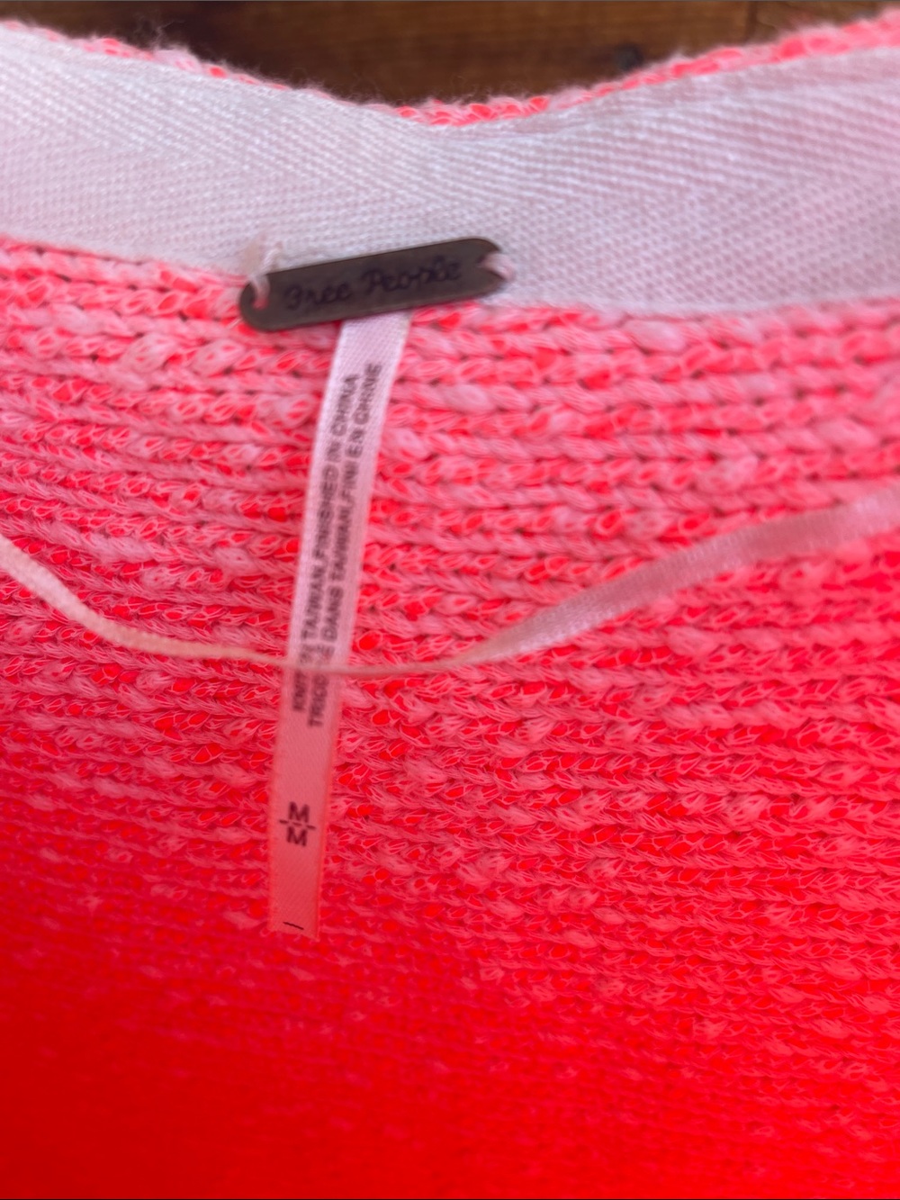 Free People Bright Lights Sweater Neon Flamingo - Picture 6 of 7